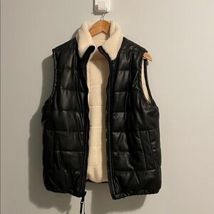 Rebecca Minkoff Black and Natural Reversible Vest